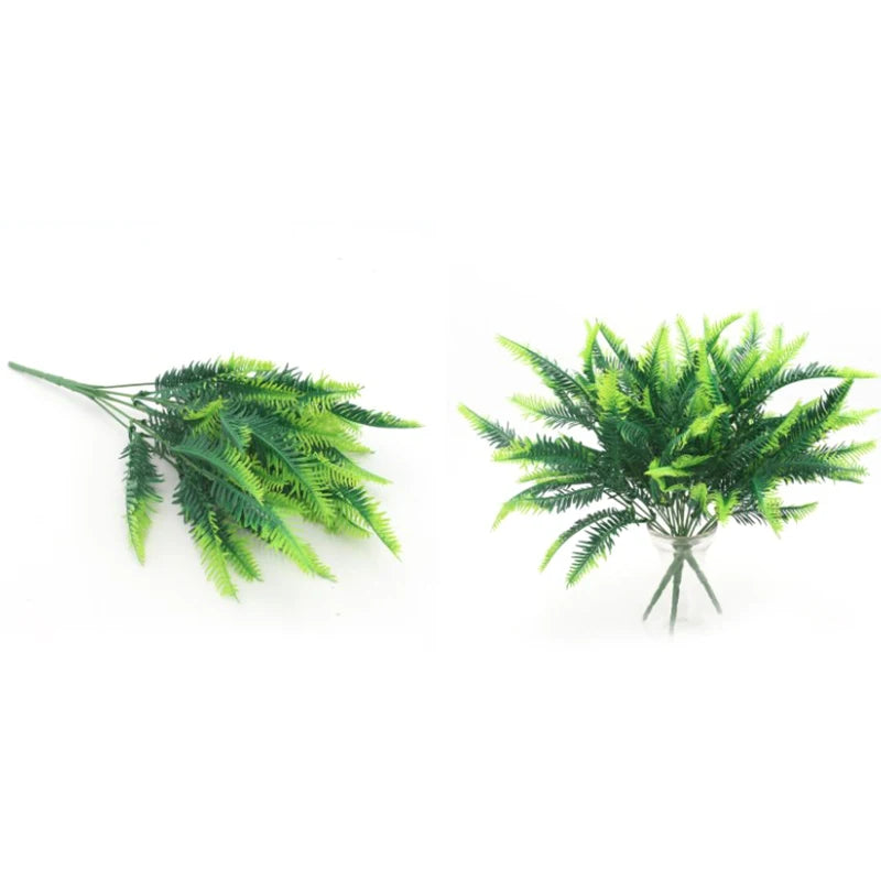 Artificial Plants Fake Leaf Foliage Bush Home Office Garden Wedding Decors