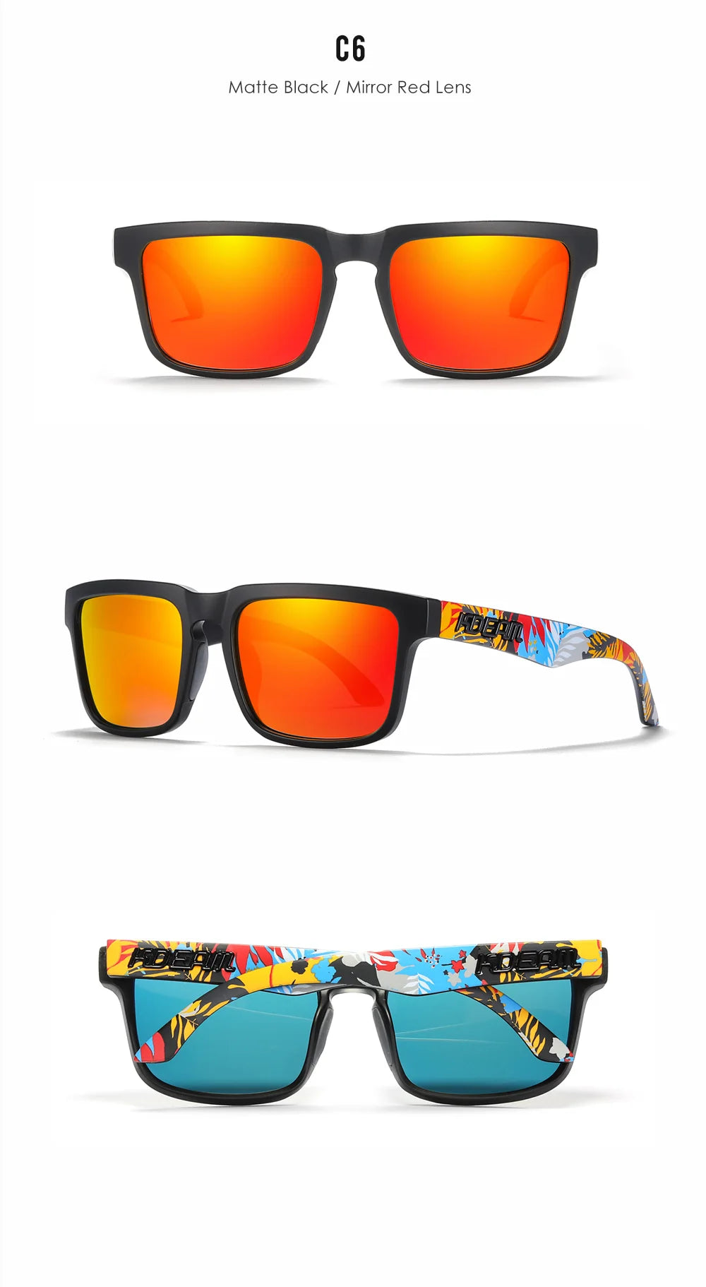 KDEAM Men's Square Sunglasses