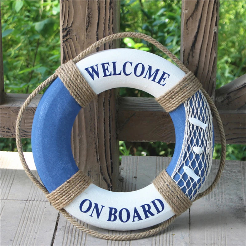 Mediterranean Style Foam Lifebuoy Hanging Tire Decoration Bar Window Background Wall Decoration Wall