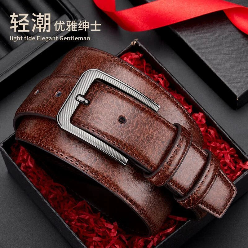 Mens Belt - Mens Ratchet Belt Leather for Dress Pant - Micro Adjustable Belt Fit Everywhere