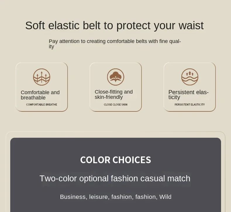 Belt for Men Golf Belt Summer Woven Leather Casual Sports Elastic Adjustable Waistband