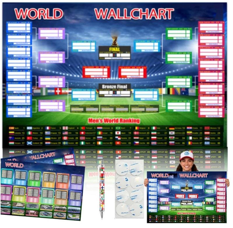 2026 Football Match HD Print Commemorative Poster Wall Art Sports Fan Collection Souvenir for Football Lovers Bedroom Room Decor