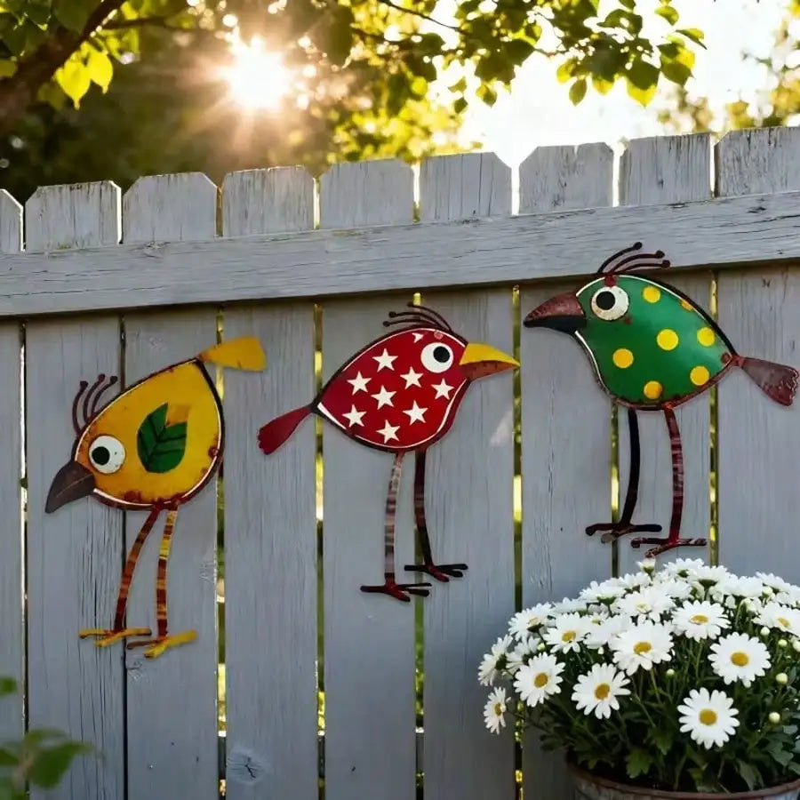 Bohemian-style Iron Bird Courtyard Wall Decoration, Suitable for Wall, Fence Decoration, Outdoor Garden Decoration
