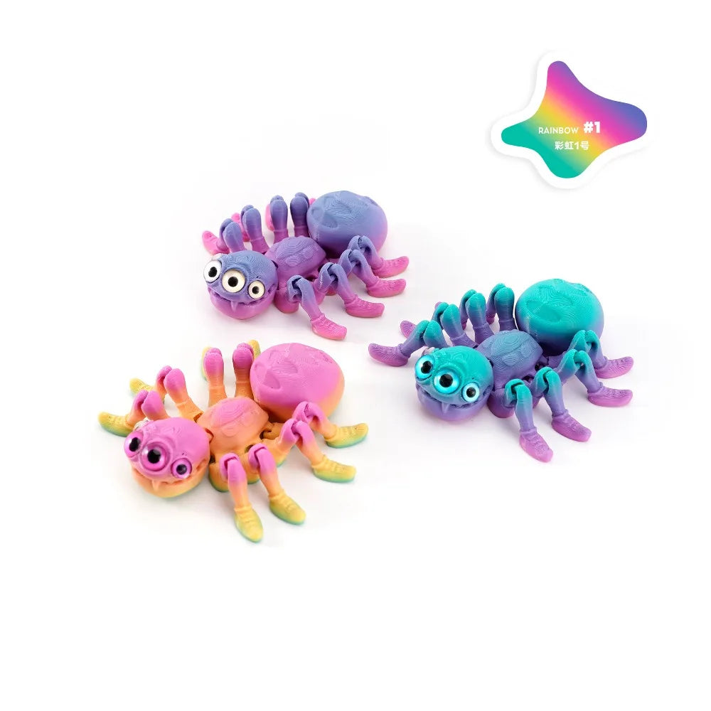3D Printed Spider, Articulated 3D Animals,Relief Stress Fidget Toys, Desktop Pet Halloween Surprise Gift for Home Office Décor
