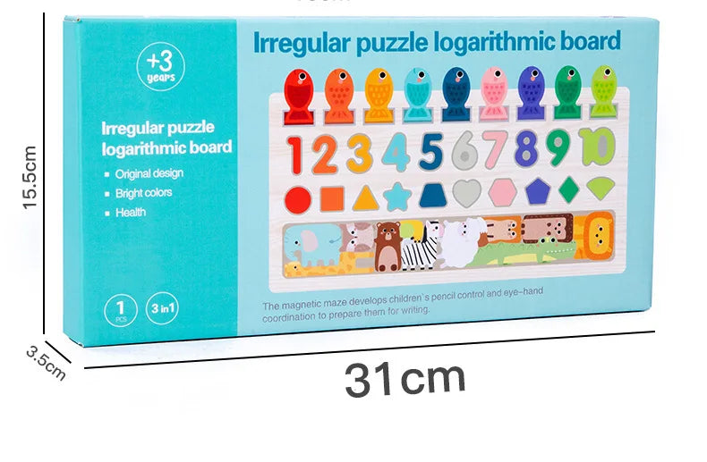 Toddler Montessori Toys Shape & Number Matching,Fishing Game,Animal PuzzleTo Exercise Fine Motor Skills For Boys and Girlsl