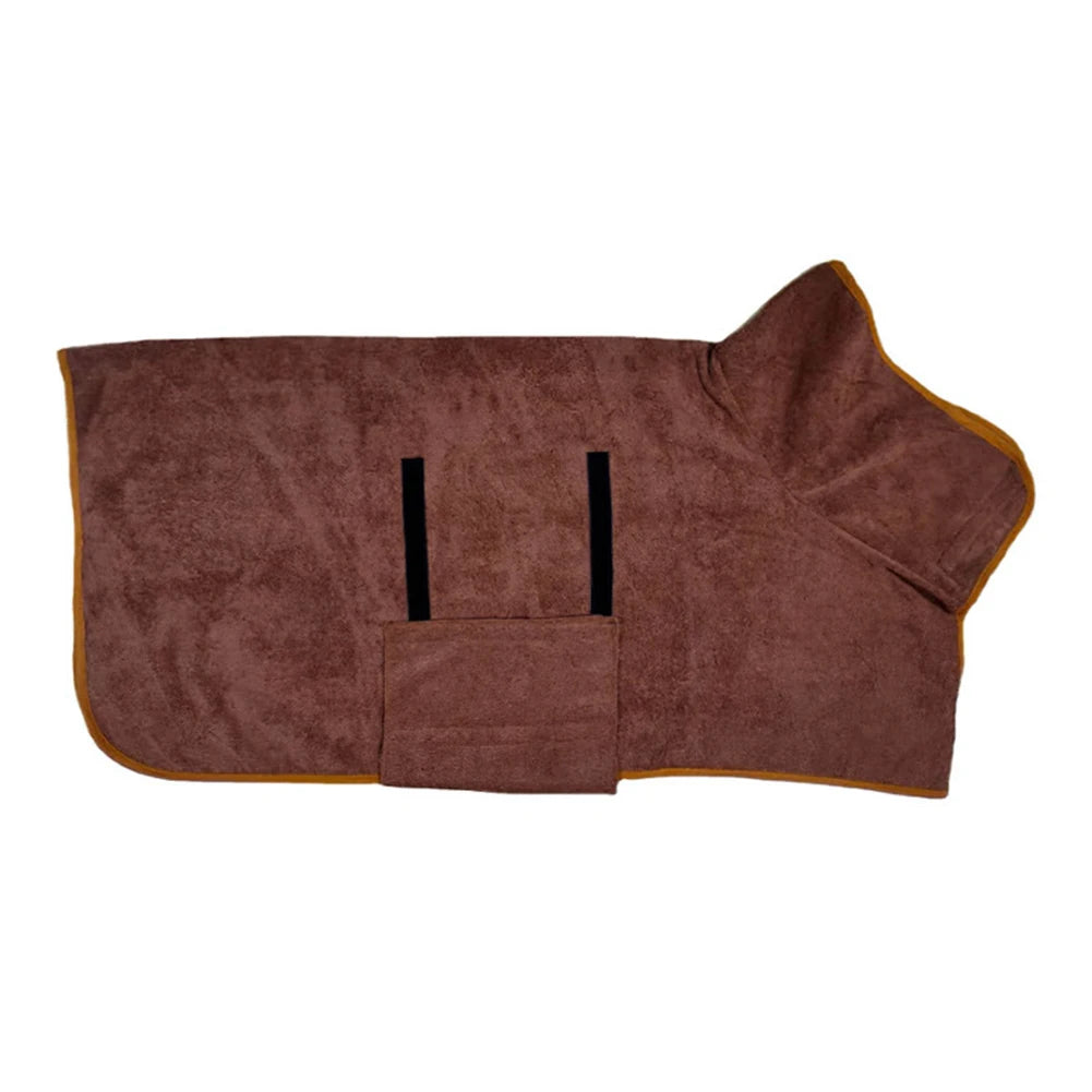Dog Bathrobe Towel Pet Drying Coat Clothes Adjustable Pet Towel For Large Medium Small Dogs Cat Microfiber Absorbent Beach Towel