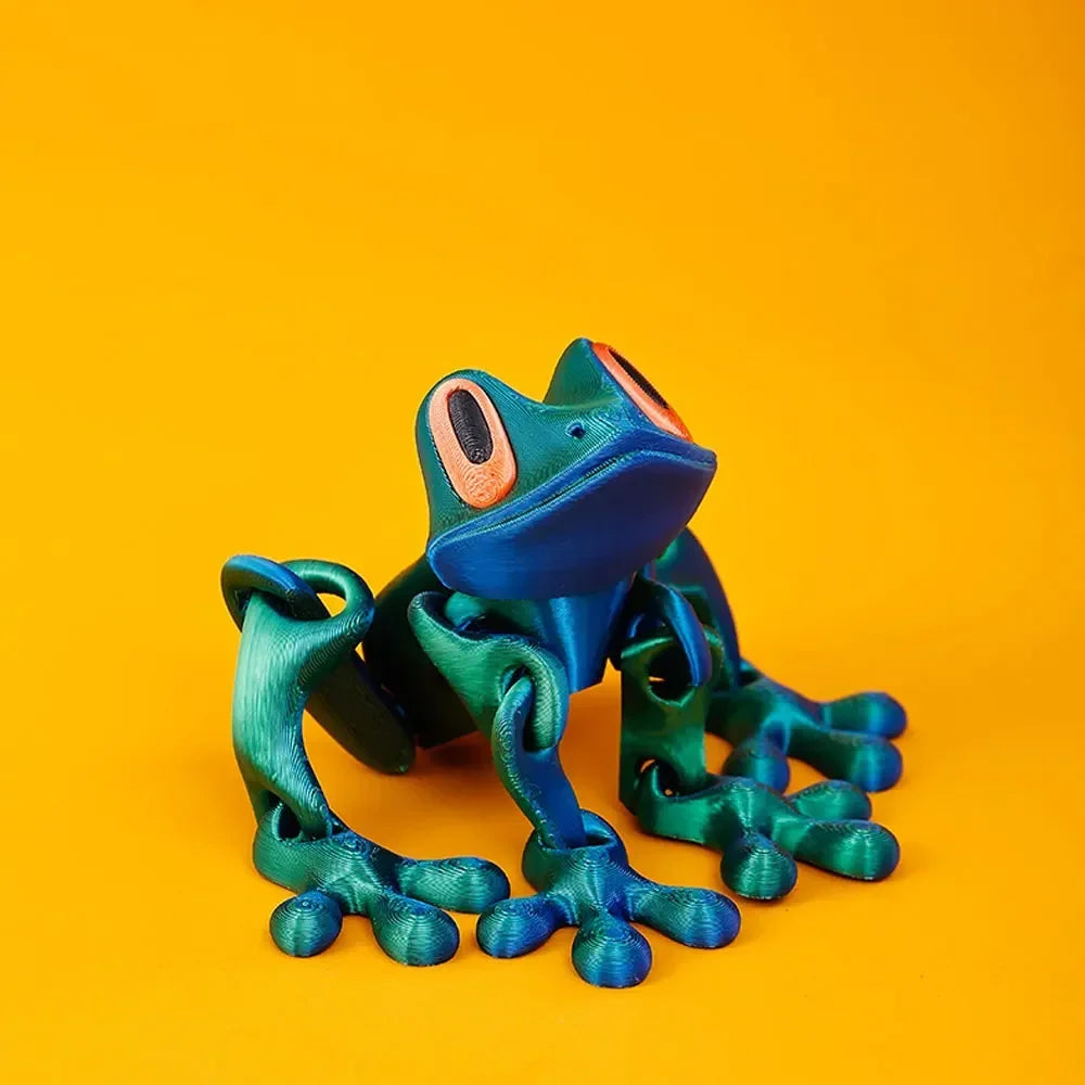 3D Printing Simulation Tree Frog Joint Movable Frog Ornaments Kitchen Home Decoration Office Animal Desk Toy Refrigerator Magnet