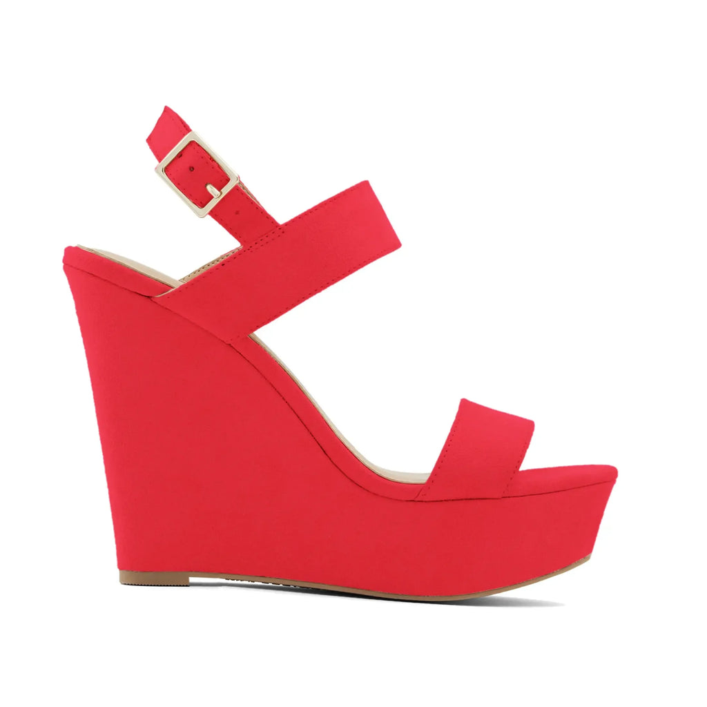 Summer Colourful Sexy Open Toe Ankle Strap Platform Wedge Women Sandals Super Buckle High Heels Gladiator Ladies Wedding Shoes
