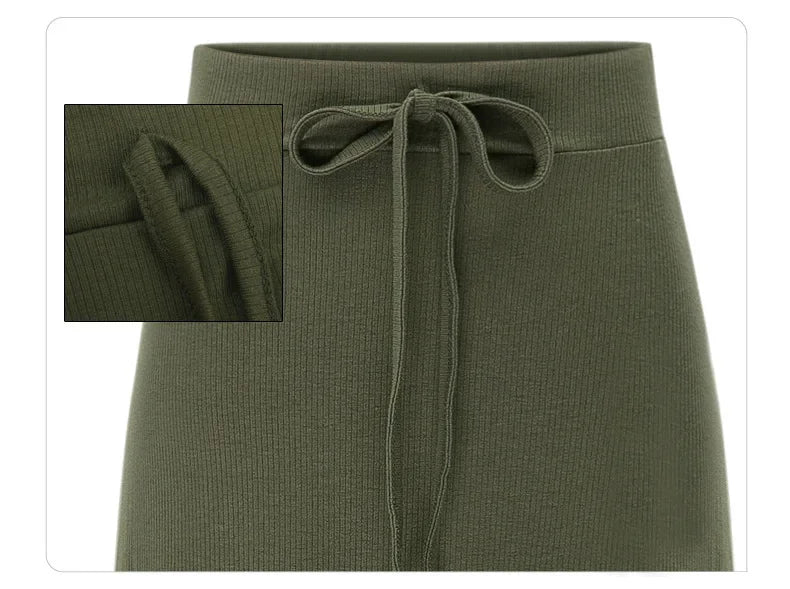 Plus Size Women's Clothing 2025 Fashion Knit Skirt Female High-waisted Long Split A-line Skirt Comforts Women Skirt