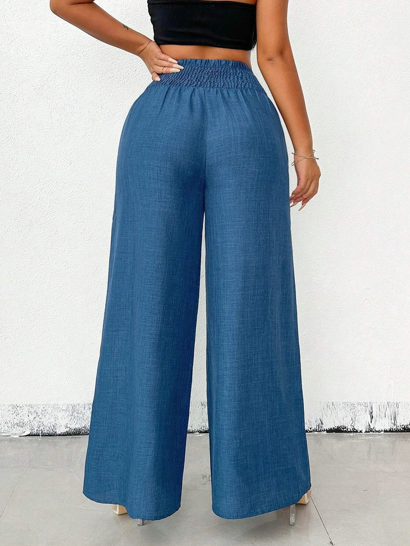 Elegant Solid Wide Leg Pants Fashion