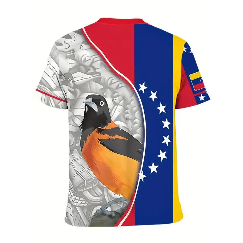 New In Venezuela Flag T Shirt Men Fashion 3d Printed T-shirt Street Oversized Casual Sports Tops Crew Neck Short Sleeve Tees