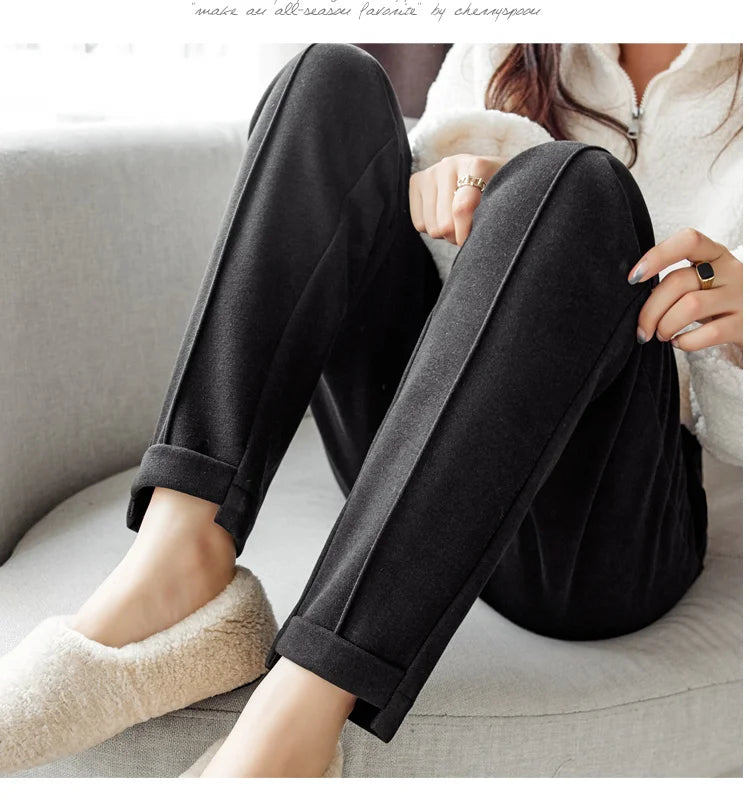 Woolen Pants Women's Harem Pencil Pants High Waist Casual Suit Pants Office Lady Women Trousers Hot Sale