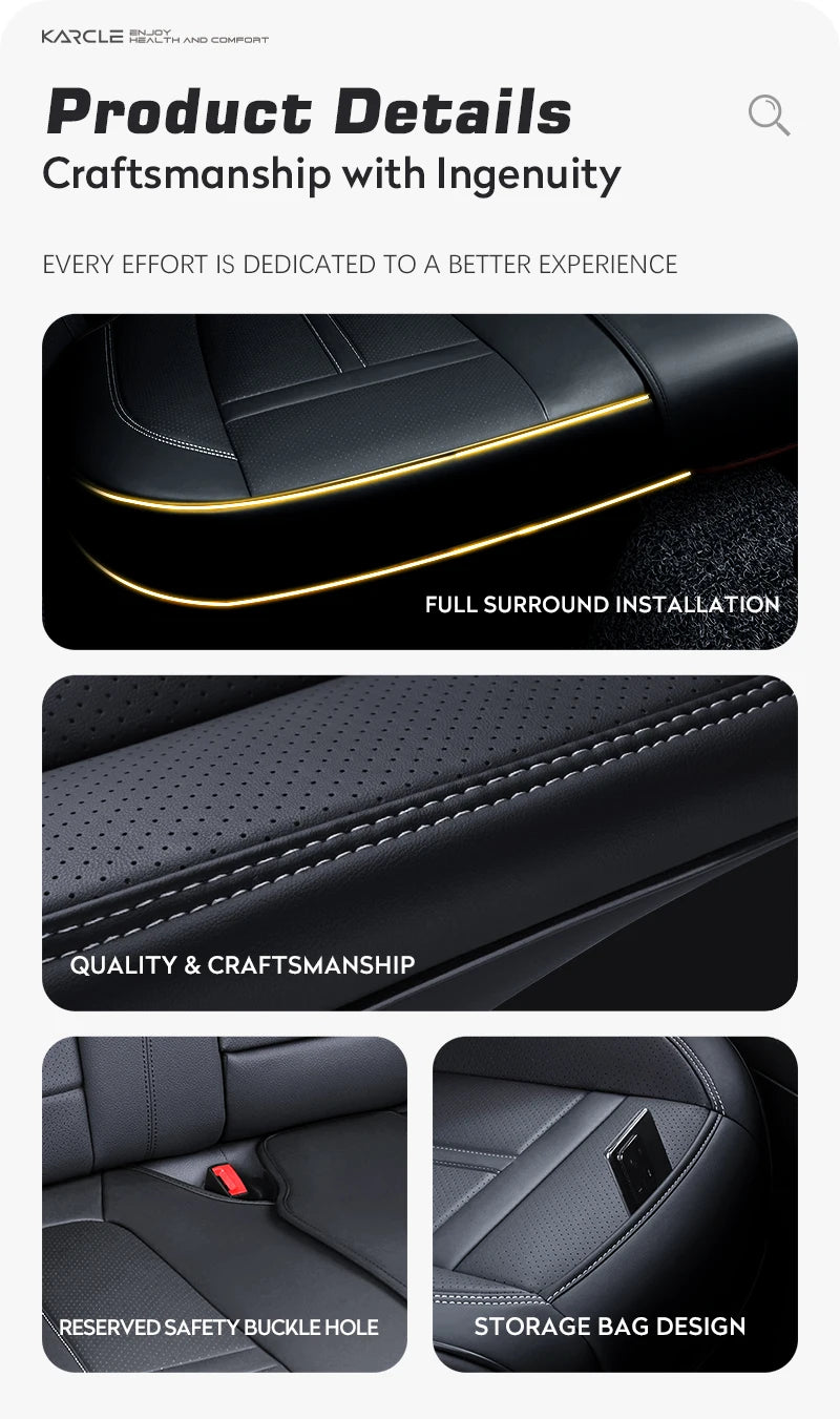 360 Surrounded Nappa Leather Car Front Seat Covers Universal Fit For Most Cars Cushion Covers Car Styling Seat Protector Pads