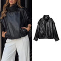 Women Fashion Leather Jacket Autumn