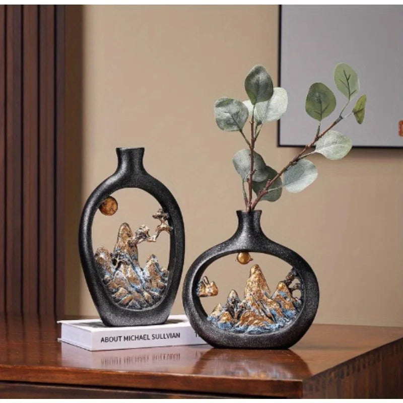 1PC Landscape Retro Decoration - Modern Desktop Vase Display