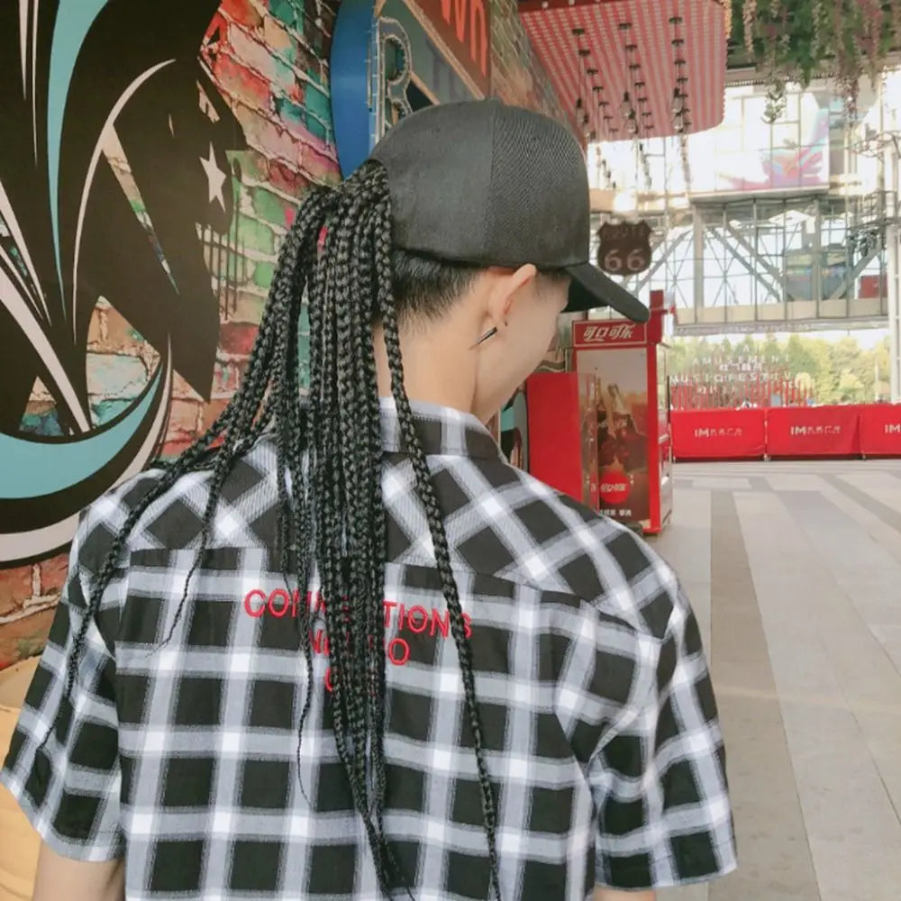 Baseball Cap Wig Hip Hop Hat Daily Wear Peaked Cap Wig Hair Dreadlocks Cap 35cm Dirty Hair Braid Sun Visor Hats Funny Costume
