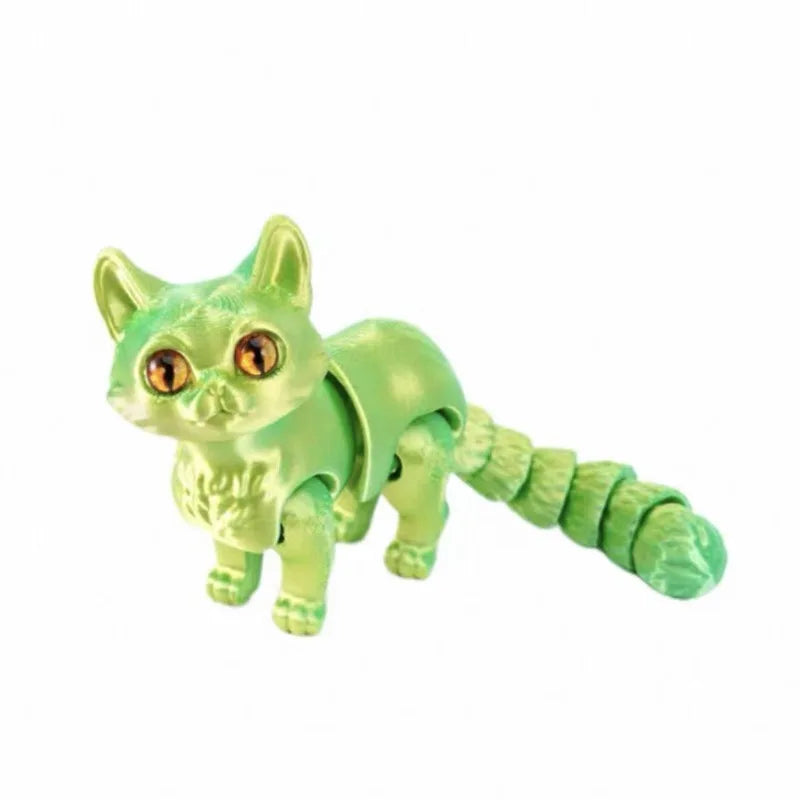 12cm Articulated 3D Printed Cat Cute Animals Fidget Toys Decor for Stress Relief Desktop Decoration Pet Christmas Gift