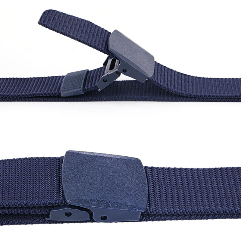 Men's Belt Casual Lightweight Breathable Tactical Outdoor Automatic Buckle Military Training Security Check Male's Canvas Belts