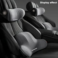 Memory Foam Headrest Lumbar Support Set Ergonomic Neck Pillow Back Cushion Car Driver Seat Comfort Breathable Polyester Fabric