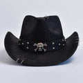 Faux Leather Vintage Western Cowboy Hat For Men Gentleman Jazz Hats Panama Cowgirl Hat Sombrero Hombre