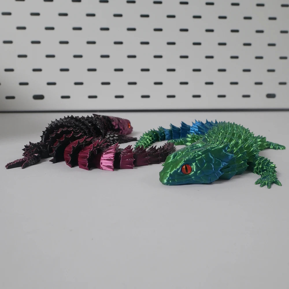 3D Printed Lizard Statue, Flexible 3D Printed Animal, Colorful Figurines Statue, Gifts