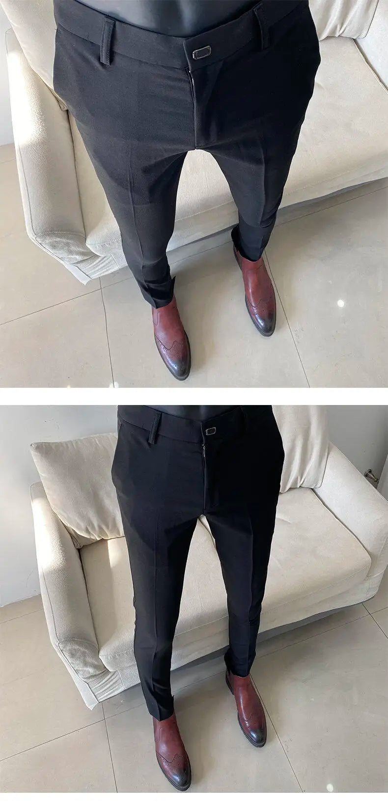 Men Dress Pants Thin Suit Pants Stretch Slim Formal Trousers Calça Masculina Solid Casual Pantalone Hombre Fashion Men Clothing