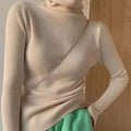 Women Turtlneck Sweater Elegant Solid Basic Knitted Tops Casual Pullover Korean Fashion Simple with Thumb Holes Chic Clothes