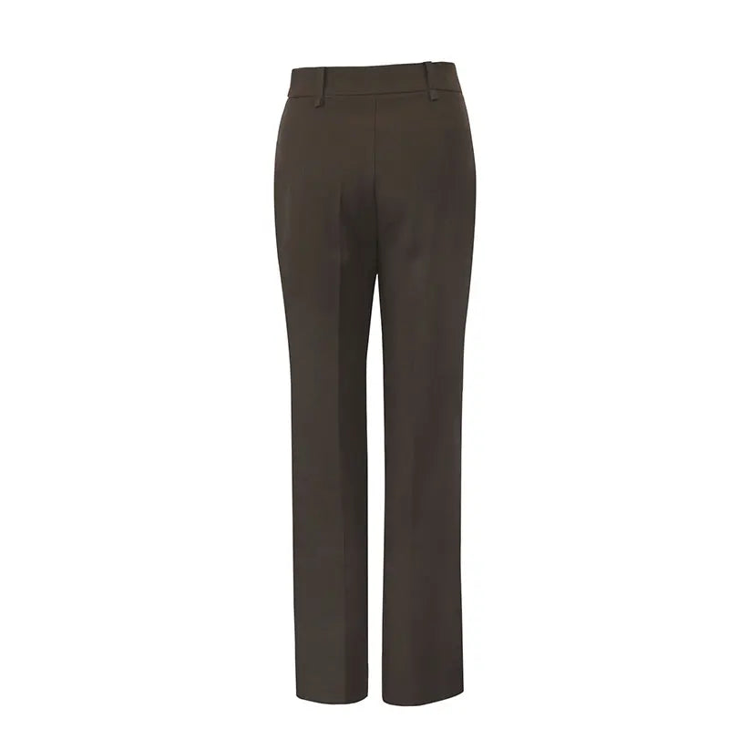 Women Suit Pants Autumn New Streetwear Fashion Casual Slim Pockets Zippers Trousers Solid Elegant Lady Versatile Pants Clothing