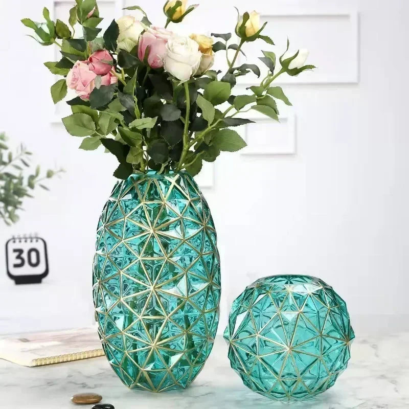 Light Luxury Nordic Glass Vase Living Room Decoration