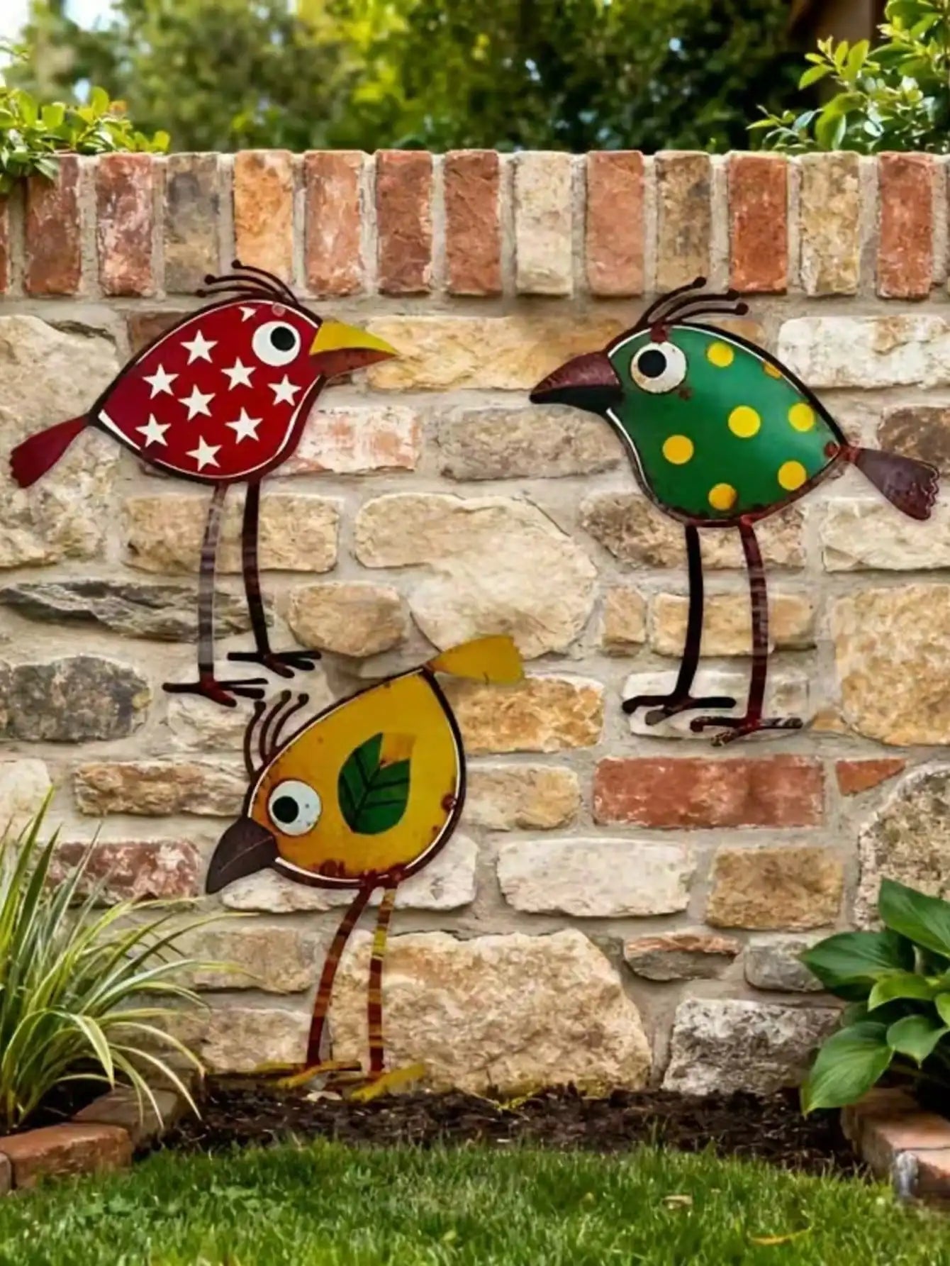 Bohemian-style Iron Bird Courtyard Wall Decoration, Suitable for Wall, Fence Decoration, Outdoor Garden Decoration