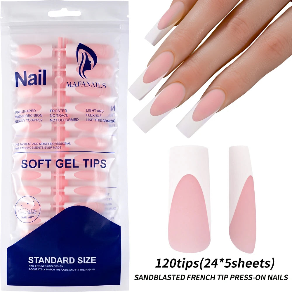 100pcs Light Pink Press-On Nails | Short & Medium Square | 10 Sizes Full Cover Nail Tips