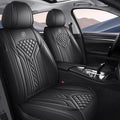 5 Seats PU Leather Car Seat Covers Full Coverage Split Headrest Soft Sponge Filled Comfortable Wear Resistant Non Slip
