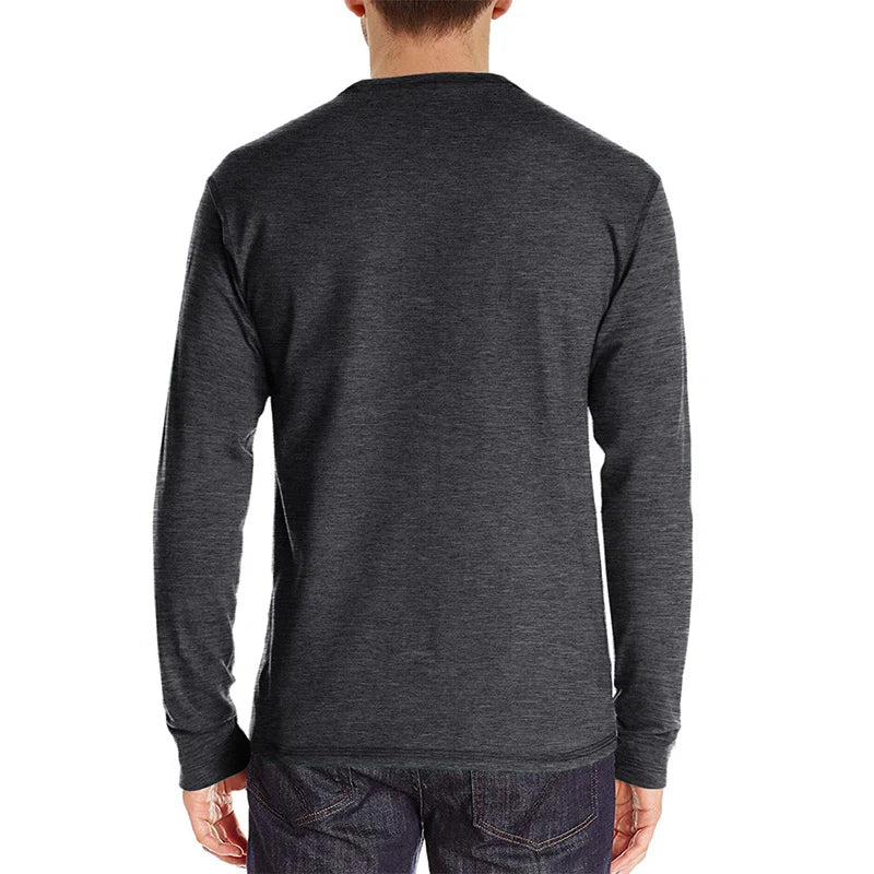 Men Fashion Casual T-Shirts Long Sleeve Tops For Man Soild O Neck Shirts Elastic Gym T Shirt Soccer Tees Streetwear Man Clothing