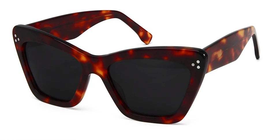 High Quality Acetate Sunglasses Women Cat Eye Trendy Sun Glasses Polarized Gafas De Sol 187S Brand Designer Eyewear Shades UV400