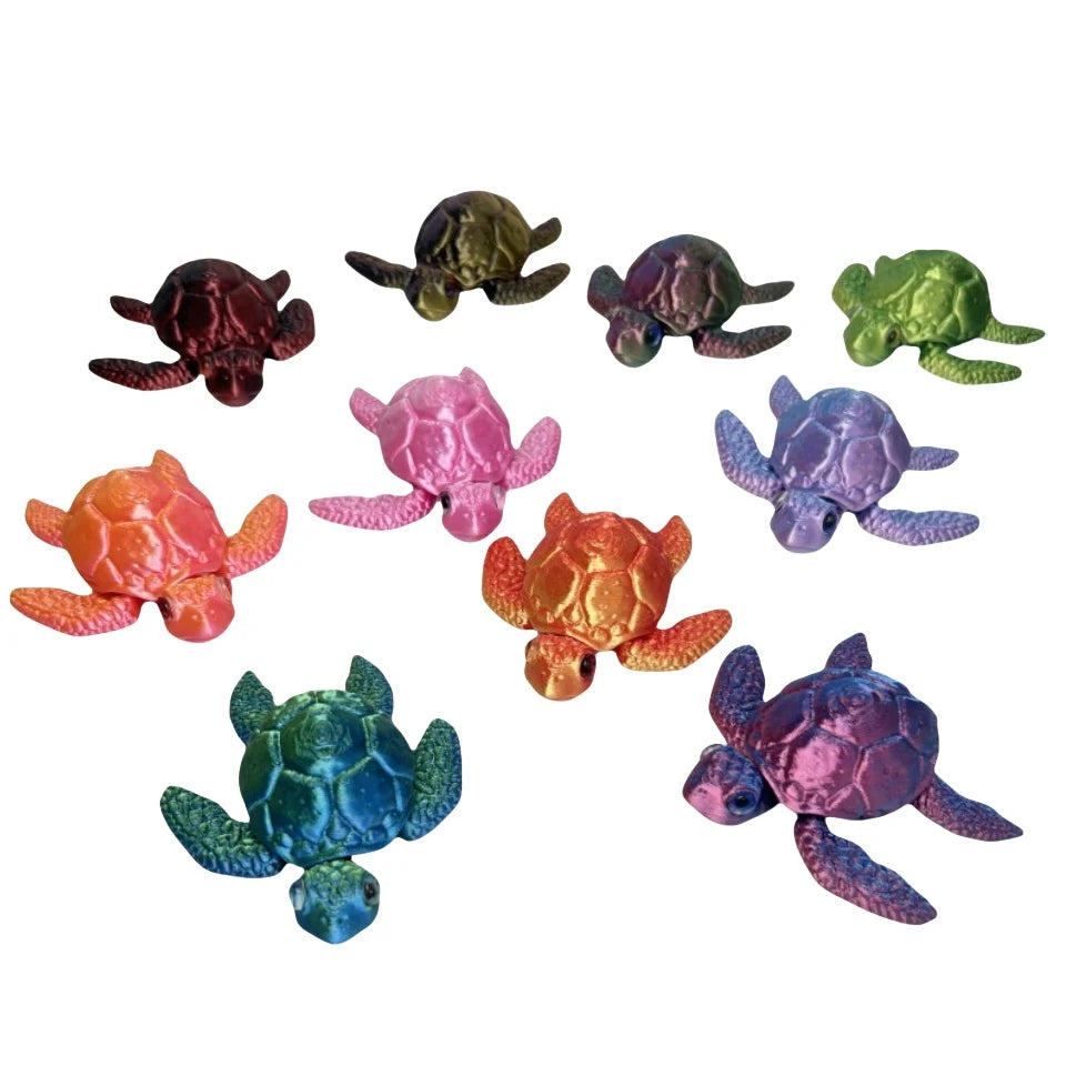 3D Printed Turtle Model with Movable Joints, Creative Collection Desktop Decoration, Handmade Holiday Gifts for Anime Models