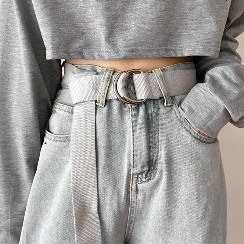 Belt for Men Women Universal Double Buckle Multifunctional Belts Unisex Fashion No Punching Waistband Jeans Decoration