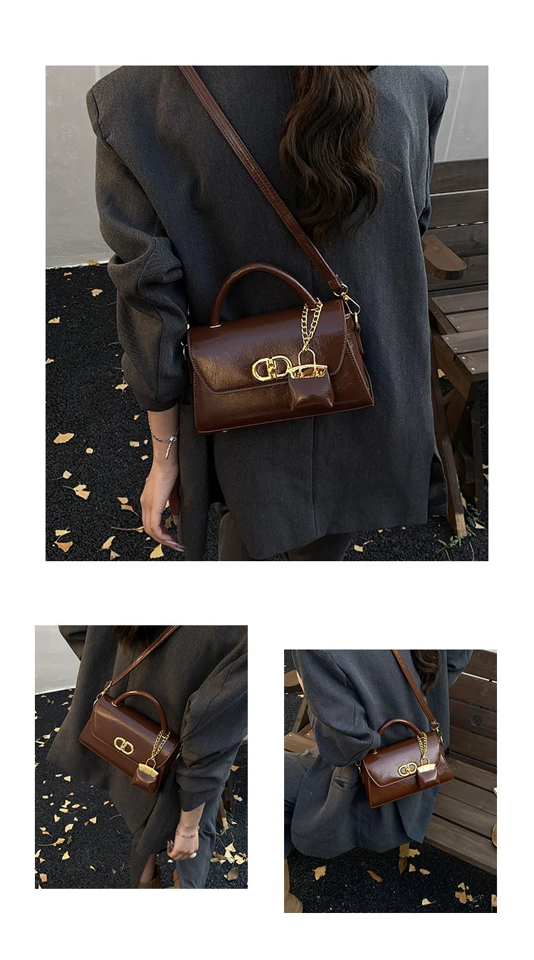 Famous Designer Leather Shoulder Bag For Women - Classic Elegant Handbag Messenger Bag Ladies Luxury Brand