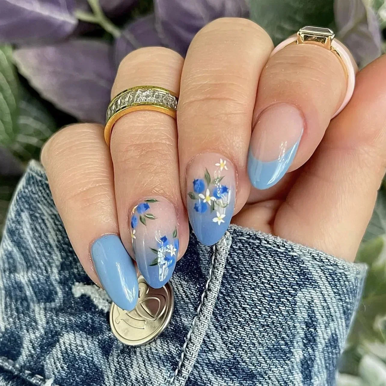 Autumn Matte Press-On Nails | 24pcs Rose Leaf Almond | Full Cover Acrylic Nail Tips with Glue