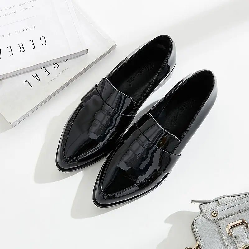 Shoes for Women 2025 Pointed Toe Ladies Summer Footwear Low Heel Elegant Black Moccasins Formal Korean Style Chic Point Lastest
