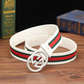 Fashion Men's Belt with Red and Green Fabric Letter Fashion Versatile Casual Denim Pants Smooth Buckle Casual Pants Belt