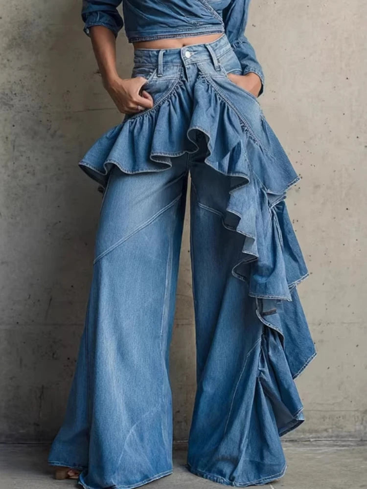 Wide Leg Pants Vintage Hip Hop Style Casual Trousers