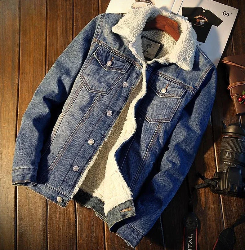 Men's Denim Jacket Padded Winter 2025 Autumn Warm Designer In Lowest Price Male Jean Coats Low Cost Cheap Stylish Fast Delvery