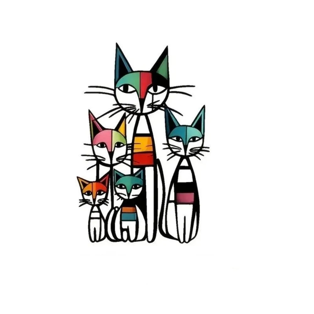 Modern Style Colorful Cat Wall Decor Metal Dog Wall Art Sculpture Flower Iron Wall Hanging Decoration Living Room