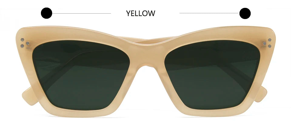 High Quality Acetate Sunglasses Women Cat Eye Trendy Sun Glasses Polarized Gafas De Sol 187S Brand Designer Eyewear Shades UV400