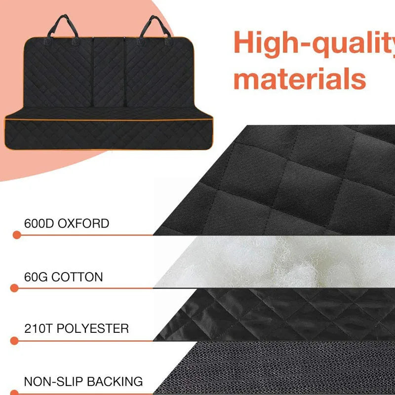 Car Dog Seat Cover for Back Seat Waterproof Auto Rear Pet Seat Protector Mat Nonslip Universal Safety Carrier For Outing Dogs
