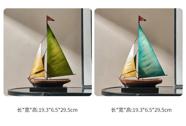 Creative Sailboat Model Ornament, Luxury Decor for Living Room TV Cabinet Bar Office Desk Decoration Home Decoration Accessories