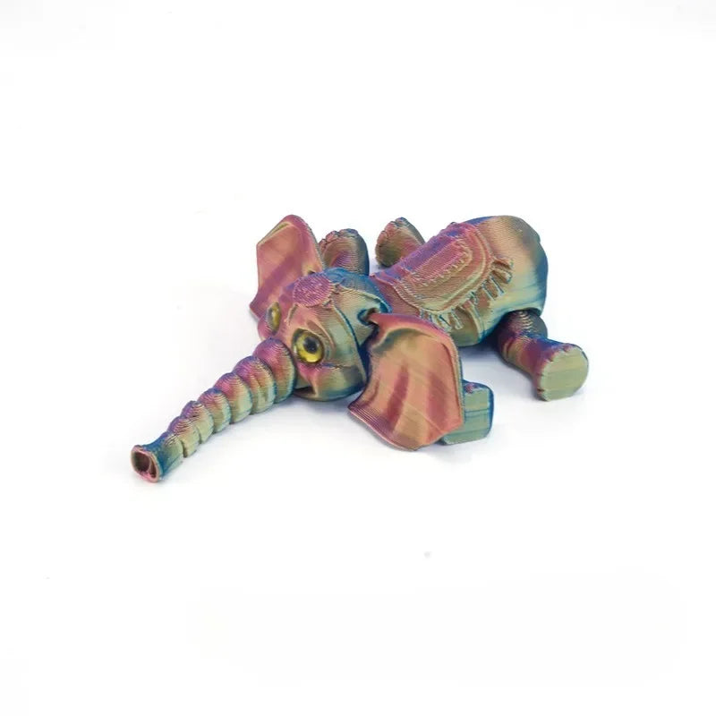 3D Printing Cute Elephant Cartoon Model Toy Mobile Limb Joint Children's Gift Toy Model Ornament Creative and Novel Decorate