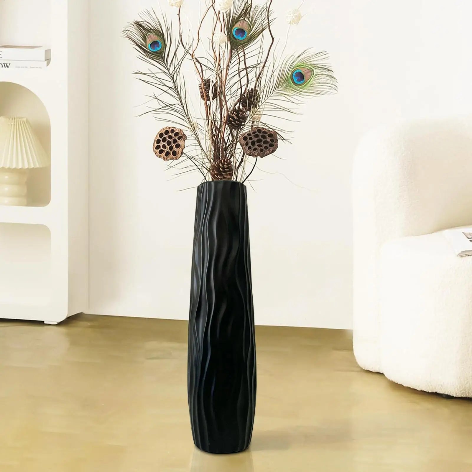 Tall Vases for Floor Textured Standing Decoration