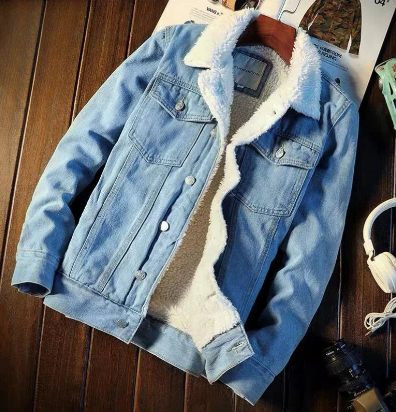 Men's Denim Jacket Padded Winter 2025 Autumn Warm Designer In Lowest Price Male Jean Coats Low Cost Cheap Stylish Fast Delvery