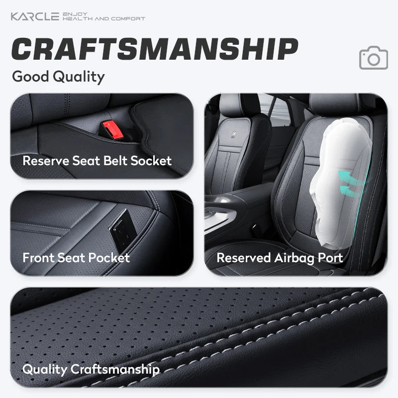 360 Surrounded Nappa Leather Car Front Seat Covers Universal Fit For Most Cars Cushion Covers Car Styling Seat Protector Pads